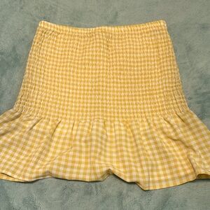 Yellow Gingham Ruffle Skirt